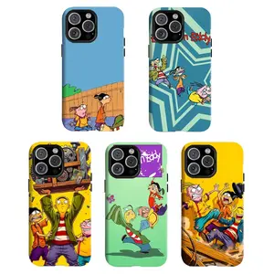 Y-Ed Edd n Eddy phone cases for iPhone 11 12 13 14 15 16 17 Pro Max Plus | Classic 90s Cartoon Network Core Skater Boy Aesthetic Raised Bezel Screen Protection Tough Cover Shield