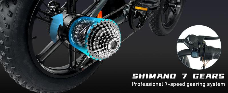 【Christmas Gift&DEEPOWER Ebike】Electric Bike for Adult, 1800W Peak Electric Dirt Bike, 37MPH, 100 Miles, 7 Speed Electric Motorcycle, 48V Removable Battery, 20" Fat Tire Off Road Ebike, All Terrain for Mountain, Sand, Road