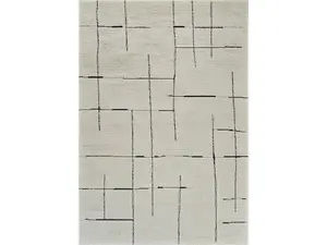 212 MAIN Machine Woven Abstract Print Rectangle Area Rug - 5x8 ft Rectangle Size, Cream & Green, Distressed Finish, Indoor Use, Stain Proof