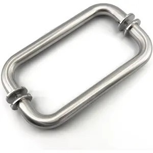 Glass Shower Door Handle, Bathroom Shower Door Replacement Handles,  to  304 Stainless Steel Pull Hardware for Sliding?Frameless Shower Doors Pull Handle (Brushed Nickel, 8 inch)