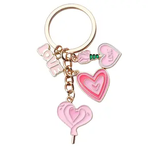 Creative New Heart Rose Potion Keychain, Cute Couple Key Ring Accessory, Unique Fashion Pendant, Perfect Gift Idea