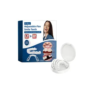 Oralhoe Adjustable Snap-on Dentures Realistic Silicone Teeth Temporary Repair Orthodontic Care for Gaps & Misalignment Easy to Use
