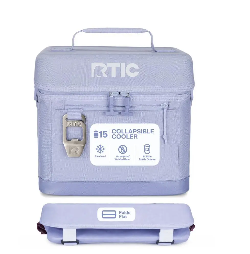 RTIC 16 Qt Soft Cooler, 15-Can Collapsible Cooler with Bottle Opener for Beach Camping & Travel, Portable Insulated Cooler
