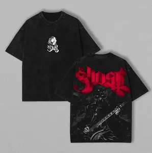 GHOST BAND Double Printed Vintage Washed Tee  Unisex Oversize | Heavyweight Cotton Ghost Band Tee | Metalcore Merch | Streetwear | Gift for Rock Fans | Oversize Tee