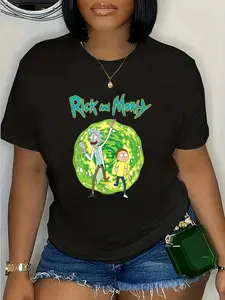 100% Cotton Unisex Rick and Morty Dimension Portal,Short Sleeve T-Shirt