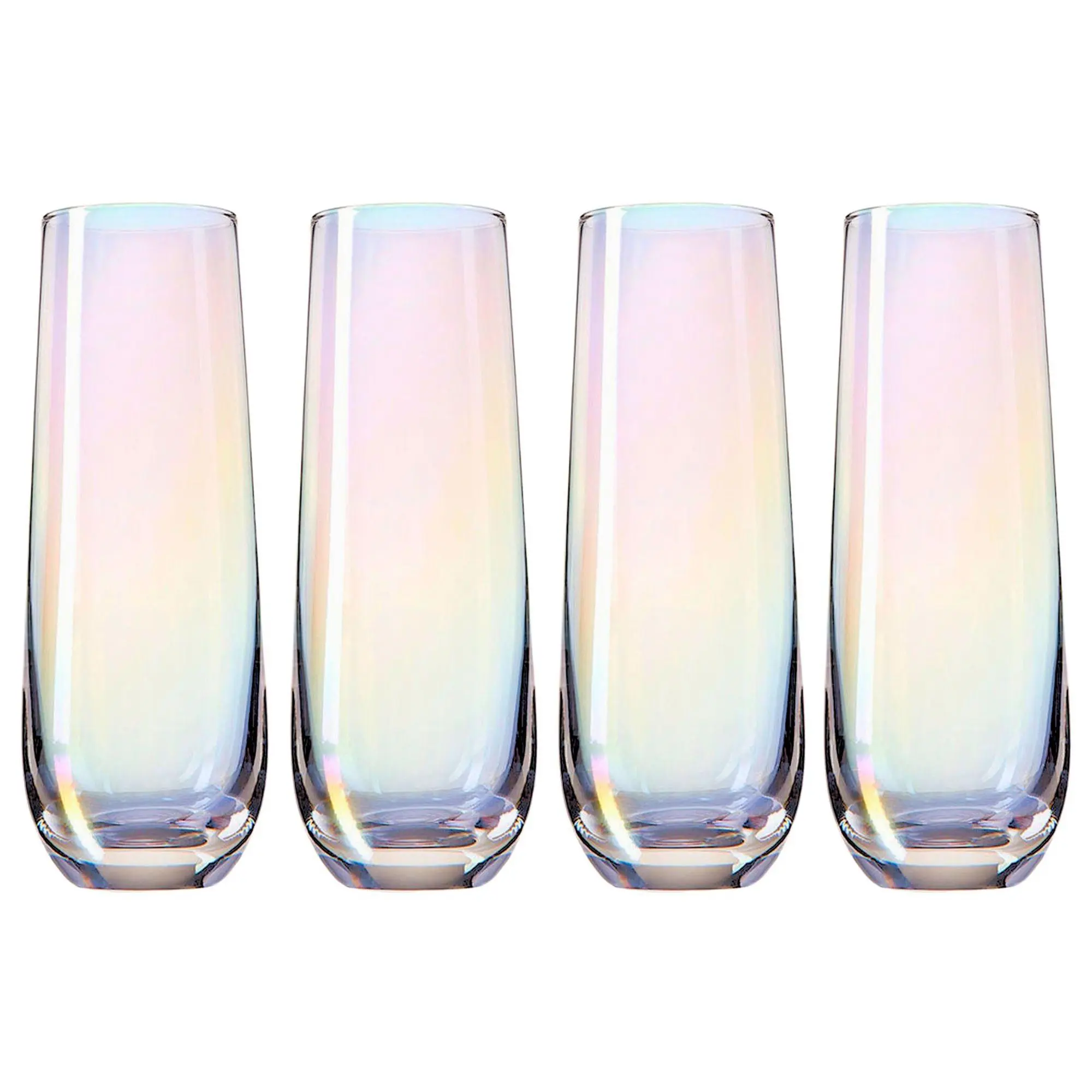 Godinger Set of 4 Monterey Iridescent StemlessFlutes