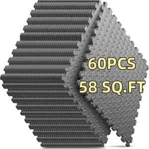 16 20 48 60pcs Thick Foam Floor Tiles 11.8x11.8in Non-Slip Waterproof for Home Gym Yoga Weightlifting