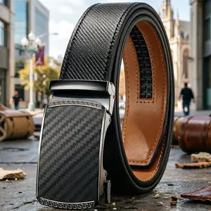 [WeeklyDeals]Adjustable Leather Belt for Men – Ratchet Buckle, Gift for Dad