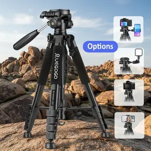 74-Inch Heavy-Duty Aluminum Camera Tripod with Removable 3-Way Head – Adjustable 187cm Height for Stable DSLR/Camcorder Support, Perfect for Studio, Travel & Live Streaming#Easter Day#SummerVibes