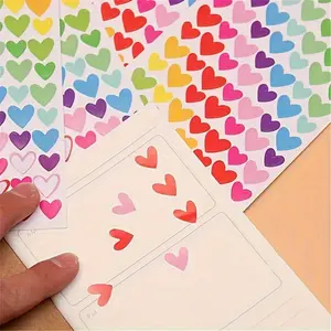18 sheets, 18 Sheets Colorful Heart, Star, and Dot Stickers for Scrapbooking and Crafts Sticker Packs (1512 Count, Glossy Finish, Single Use) Decorative Stickers