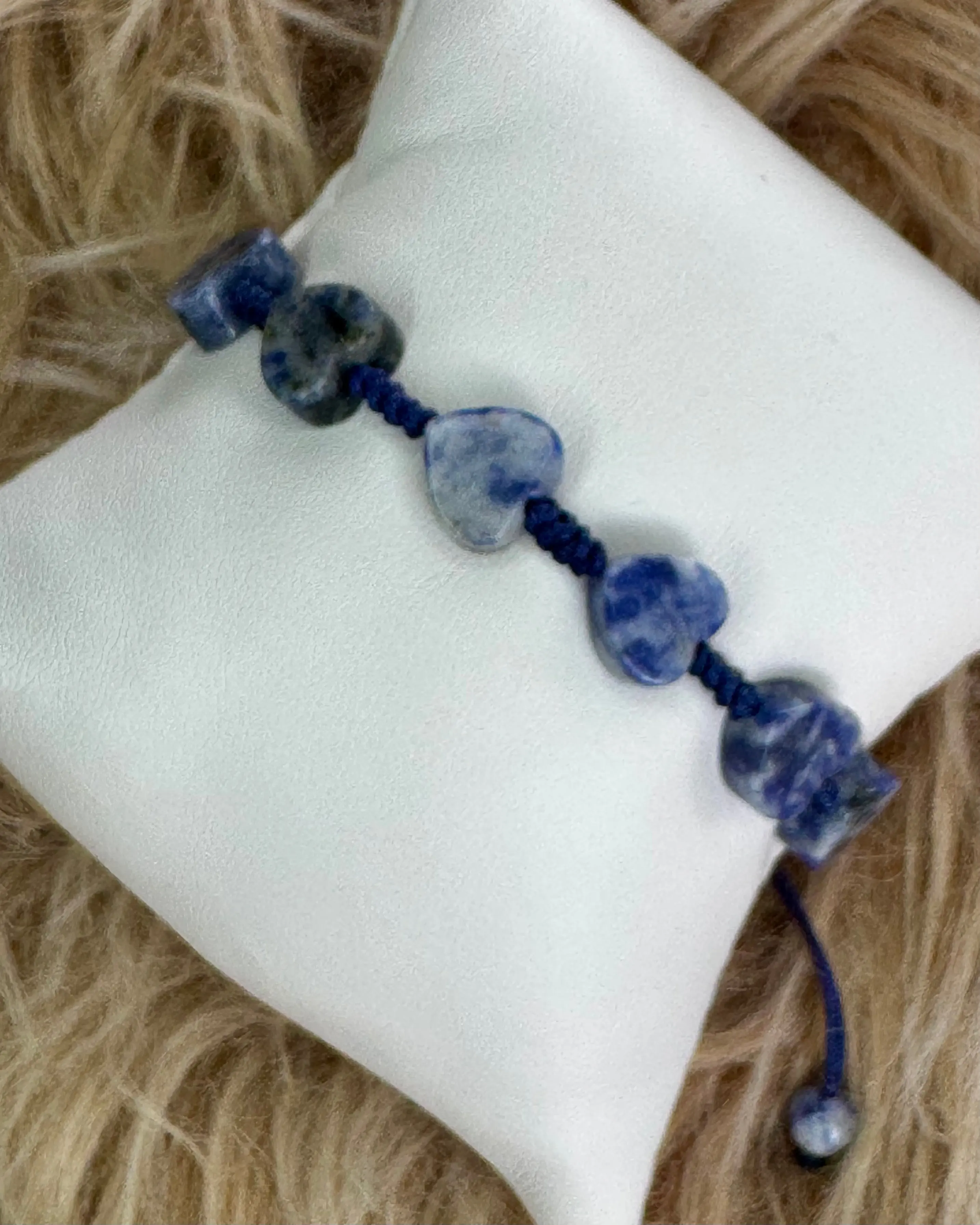 Sodalite Heart Adjustable Bracelet