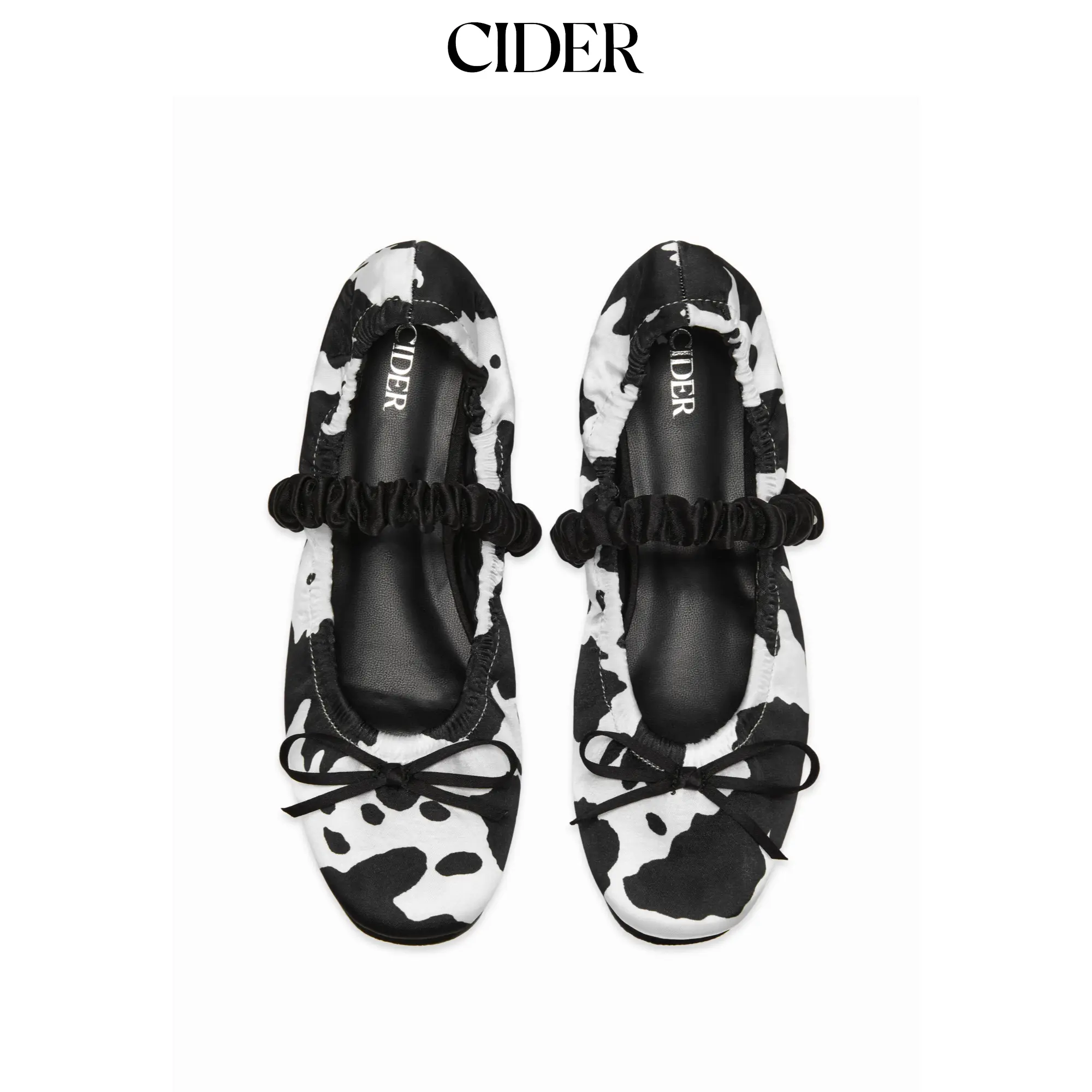 Cider Women's Bowknot Pleated Strap Mary Jane Flats, Mary Jane Flat, All Seasons, Walking Shoes, Footwear, Closed Toe, Black & Beige, Casual Wear