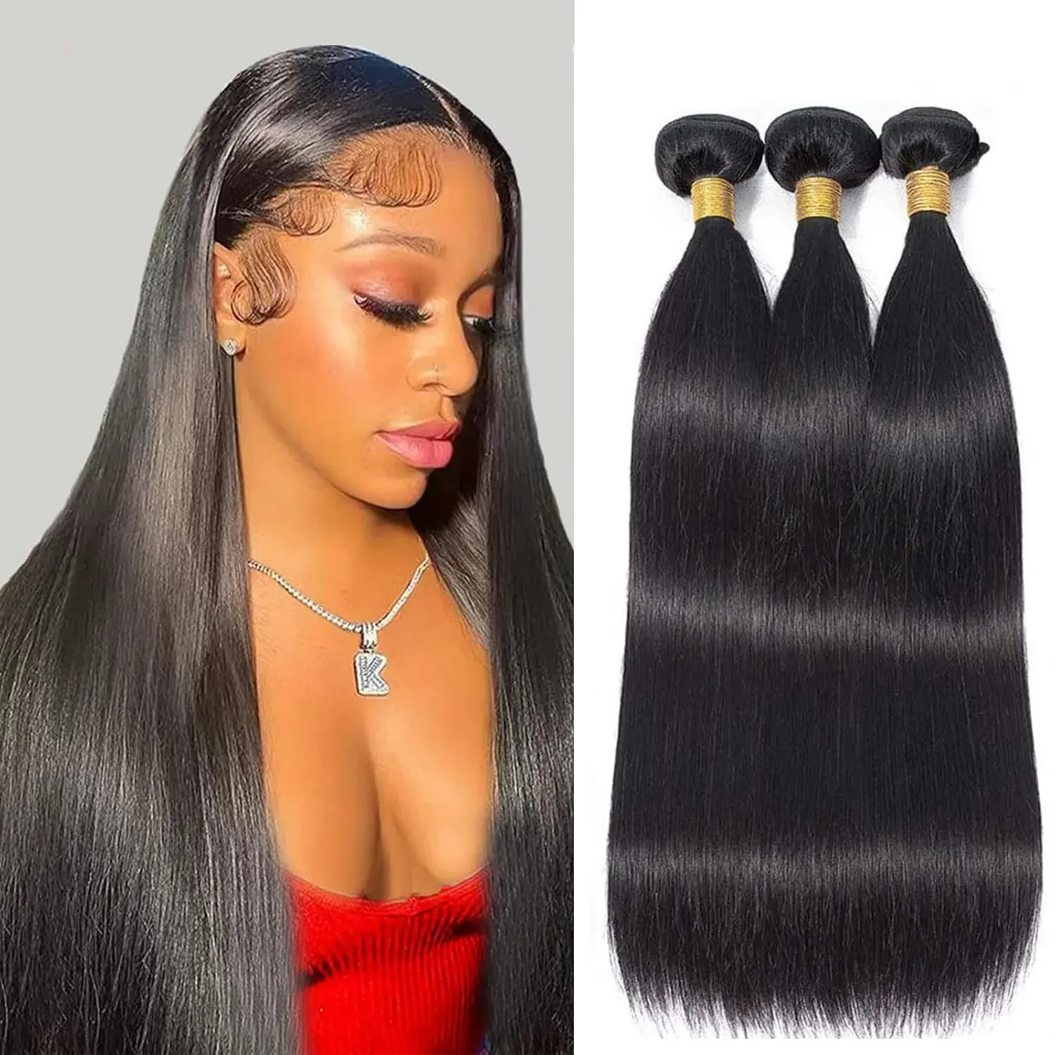 ISEE HAIR Straight Human Hair Bundles Deal 10A Grade Human Hair 1 Piece（100±5g） #TikTokShopFallDealsForYou