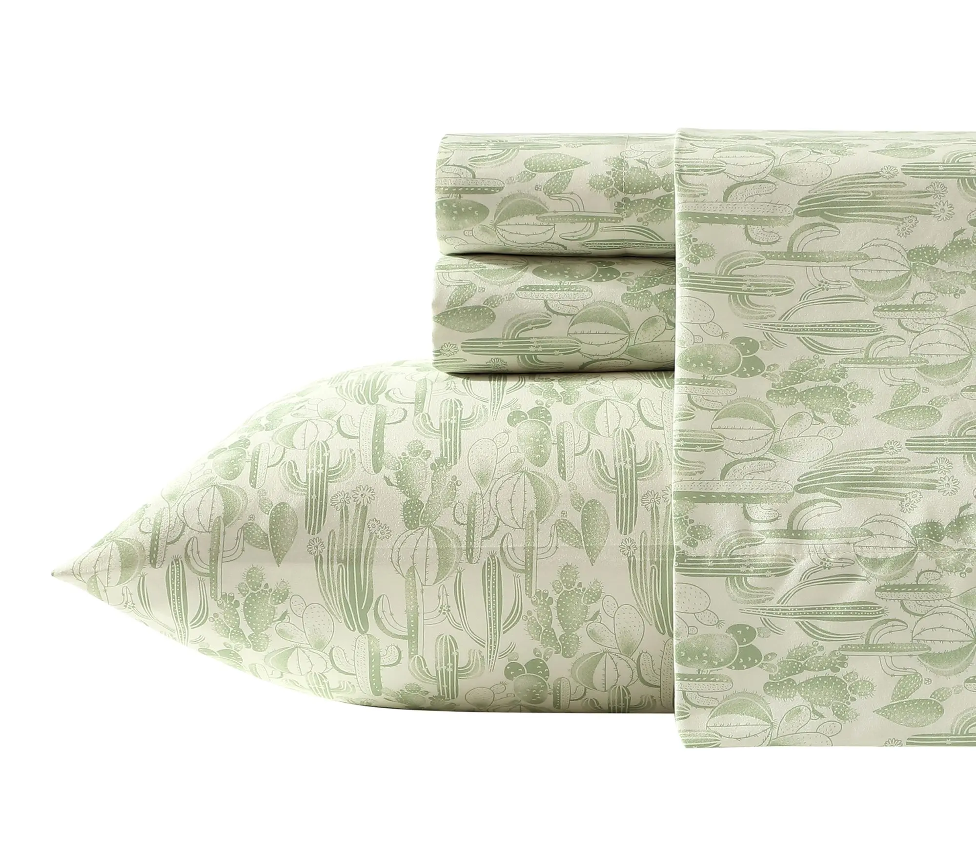 Wrangler Watercolor Cactus Sage Green Microfbr King Sheet Set