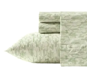 Wrangler Watercolor Cactus Sage Green Microfbr King Sheet Set