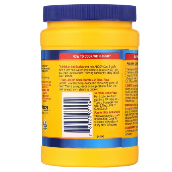 Argo 100% Pure Gluten-Free Corn Starch Thickener - 16 oz for Baking, Cooking & Sauces - Flour Flavor Taffy