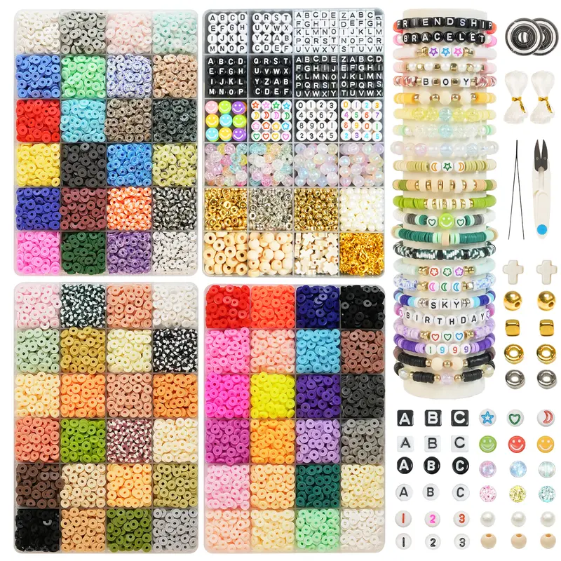 4 Boxes, 23,000 Pieces Clay Beads – Complete with Letter Beads & Album-Inspired Charms | Jewelry-Making Kit, Perfect Gift for Teen Girls – Ideal for Arts, Crafts & Concert Use