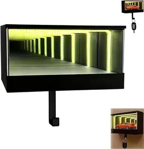 Infinity Garage Keychain Hanger, Wall Mount Front Door Car Key Holder, 3D Keys Rack Wall-Mounted, Infinity Mirror LED Lamp Keychain with Tunnel Effect Light, Suitable for Cars Lovers (1PC)