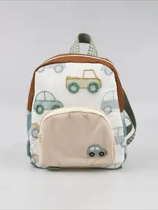Cute Cartoon Car Pattern Travel Kids Backpack, Fashionable Versatile Kindergarten Light weight School Bag for Boys and Girls, Toddler Bag