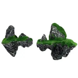 Fish Tank Rockery Set, Creative Landscape Decorations, Home Glass Aquarium Floating Rocks, Realistic Stone Mountain Scenery, Large & Small Sizes
