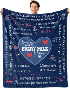 Long Distance Relationship Gifts, Boyfriend Gifts from Girlfriend, Birthday Gifts for Boyfriend, Romantic Gifts for Him Fathers Day Christmas, Boyfriend Presents Blanket 60"X50"