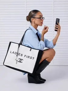 Pre-owned CHANEL Canvas Shoulder Bags Ladies First Whistle Shopping Bag