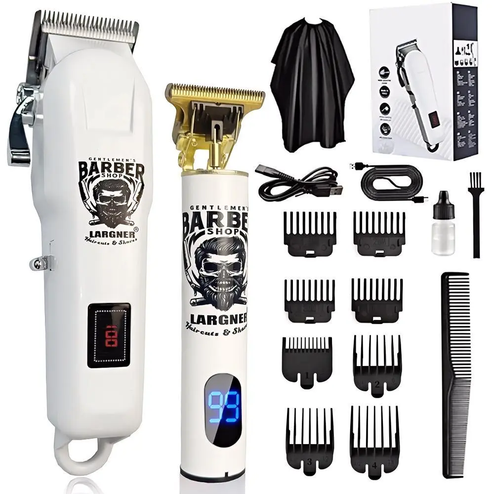 Largner Hair Clipper & Shaver Cordless Hair Cutting Clippers Set with Ceramic Blade, 1200mah Wireless Rechargeable Battery, Includes 10 Men's Guides Combs, Ideal Gift, Barber Hair Clippers Haircut