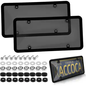 Car License Plate Frame Set with Screws, Nuts, Washers and Screwdriver, 42-Piece Vehicle License Plate Holder, Universal Car Exterior Accessory, Car Accessories