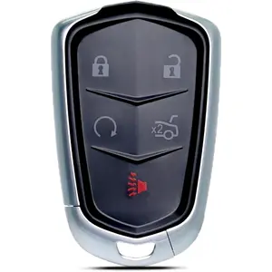 Key Fob Shell Case Replacement Fits for Cadillac ATS ATS-v CTS CT6 XTS XT5 XT4 XT6 SRX 2014 2015 2016 2017 2018 2019 2020 2021 Keyless Entry Remote Control 5btn Pad Cover
