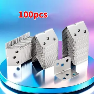 L-shaped Corner Bracket, Mounting Brackets, 100pcs 90 Degree Bracket, Corner Bracket for Frame Bed, Furniture, Bookshelf, Home Accessories