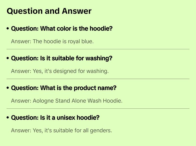 AOLOGNE STAND ALONE WASH HOODIE (ROYAL BLUE)