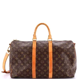 Pre-owned Louis Vuitton Canvas Coated Travel Bags Keepall Bandouliere Bag Monogram Canvas 45 by Rebag