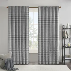 Anaheim Cabin Plaid Curtain Window, Thermal Insulated Fleece Lining, Living Room Decor Light Blocking Drape for Bedroom, 1-Single Panel Pack, 50" x 84", 50 x 95",  Rod Pocket