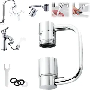 Rotating Faucet Aerator Extension for Kitchen and Bathroom Sinks 2 - Mode Splash 1PC All - Angle Control Ideal for Home Use