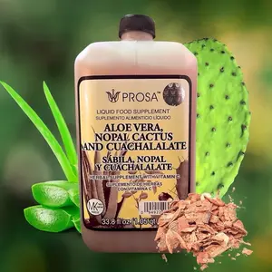 PROSA Aloe Vera Nopal Cactus Cuachalalate Herbal Supplement with Vitamin C for Digestive Immune Support 33.8 fl oz Liquid