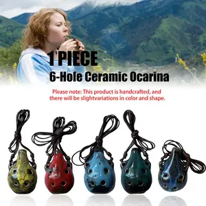 6 Hole Ceramic Mini Ocarina, 1 Count Ceramic Crafts Musical Instrument, Creative Musical Instrument for Adults Women and Men