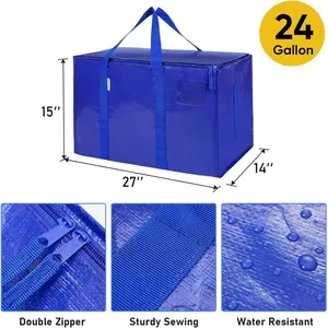 Extra Large Moving Bags with Zippers & Carrying Handles-Heavy-Duty Storage Tote for Space Saving -Organiser