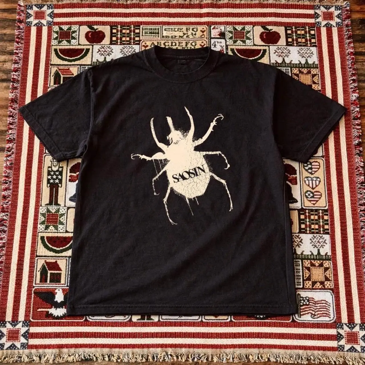 Gildan Men's T-shirt, Saosin beetle band tee, Vintage Beetle Graphic T-Shirt, Gothic Insect Tee, Alternative Streetwear Shirt, Dark Grunge Graphic Tee, Y2K Emo Aesthetic Unisex Shirt