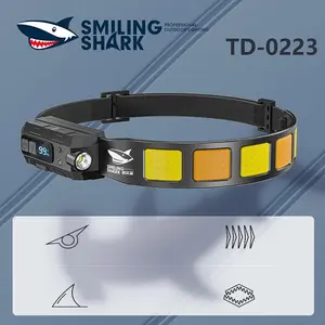 【TD-0223】Smilingshark multi-functional headlamp, made of ABS + silicone, equipped with 1200 mAh battery, intelligent induction, and a humanized headband design to meet nighttime use needs.