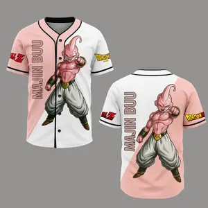 Unisex DragonBall Z Baseballs Jersey, Majin Buu Baseball Jersey, Goku Jersey, Goku Gogeta Shirt, Anime Lover