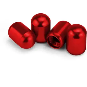4PCS Car Tire Valve Stem Caps, Air Caps Cover, Universal for Cars, SUVs, Bike, Trucks and Motorcycles, Car Wheel & Tire Exterior Accessories-Red