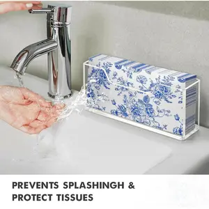 Acrylic Guest Towel Holder for Bathroom, Clear Waterproof Splashing Vertical Napkin Holder for Kitchen, Disposable Hand Towel Holder, Modern Dining Table Napkin Tray for Home, Hotel, Office Box Dispenser