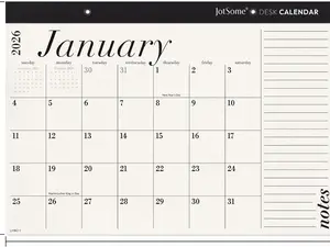 Jotsome  Desk Calendar 2026-2027, Desk Pad Calendar 17"x12" from January 2026 to June 2027, Desk Blotter Calendar with Large Day Block, for Home, Office, Minimalist