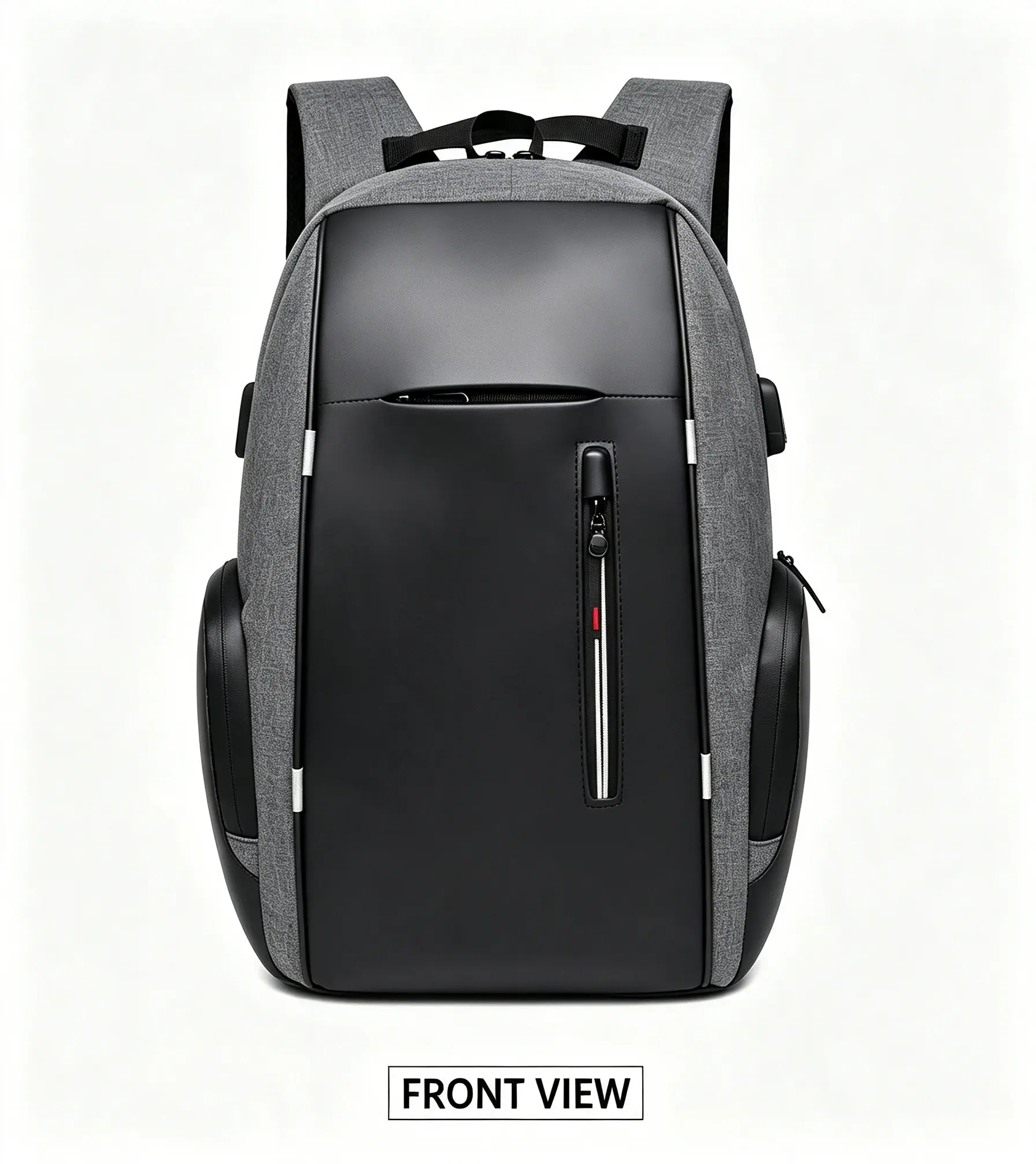 Gray-Black Laptop Backpack - Secure Zip Closure, Multiple Pockets, Large Capacity, Affordable Functional Luggage Bag for School