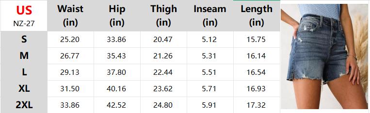 Women's High Waisted Denim Shorts Stretchy Ripped Frayed Hem Slit Jean Shorts for Casual Wear Comfortable & Stylish Pant Womenswear Bottom - Love, Clothes