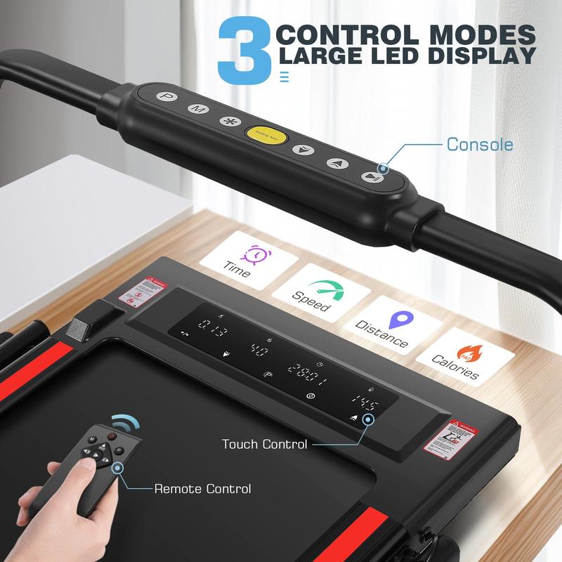 【New Year Special Offer】8-in-1 Under Desk Treadmill Walking Pad - Adjustable Height & Incline,  Foldable Home Treadmill with 3 Control Modes, 350lbs Capacity, No Assembly Required