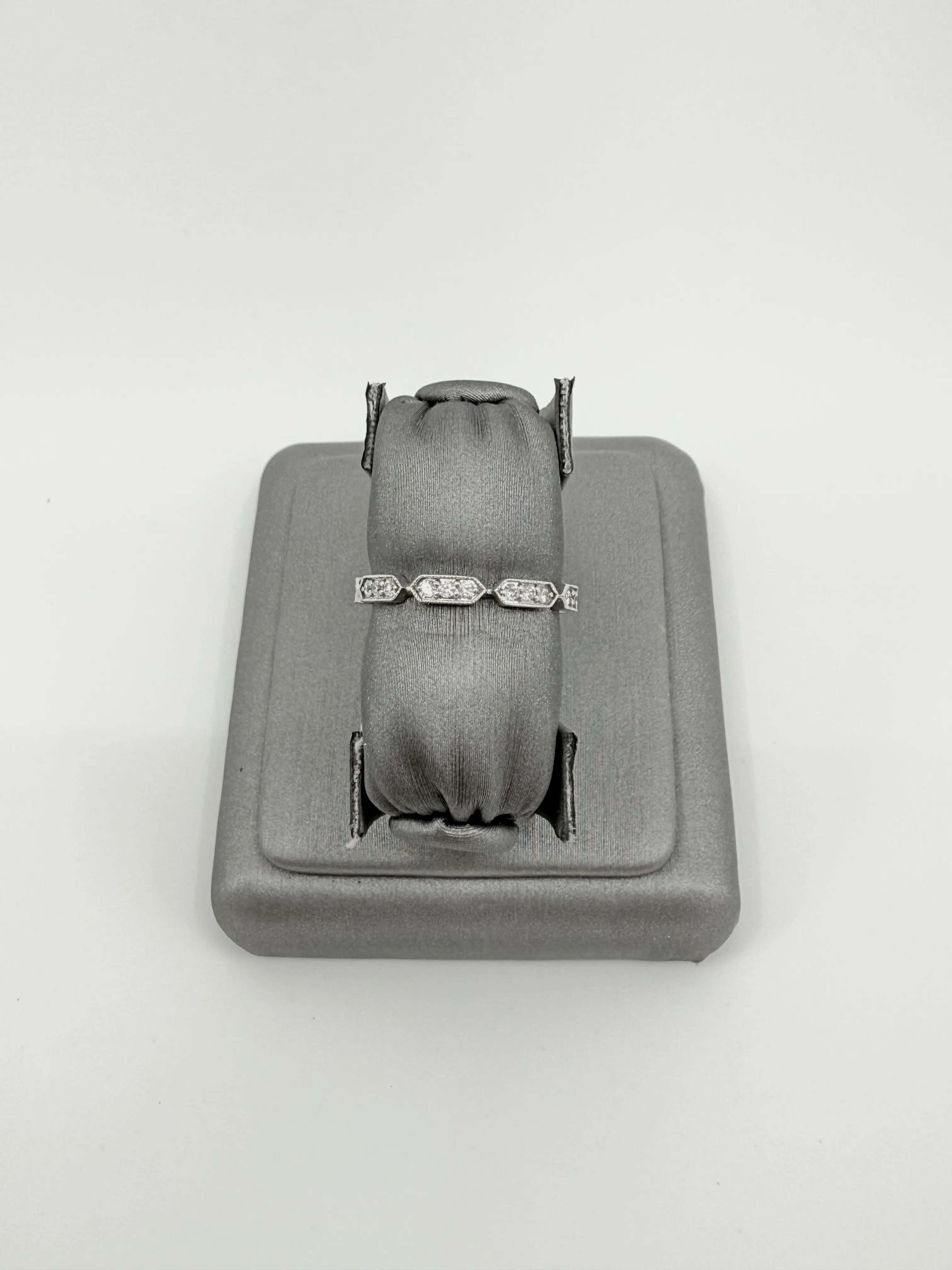14KT White Gold Marquis Diamond Pavé Ring - Elegant Size 6 1/2 Classic & Modern Jewelry