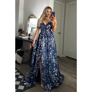 Maya Sequin Open Back Maxi Dress: Navy