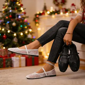 Women's Lightweight Soft Dance Shoes Comfortable Slip-On Flats Daily Walking Shoes