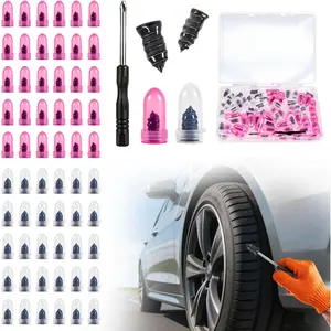 61pcs Tire Repair Rubber Nail Kit, Screw Type Rubber Plugs With Screwdriver For Tubeless Tire Puncture Repair, Self-Service Emergency Flat Tire Patch Tool For Car Truck Motorcycle Tractor Bicycle